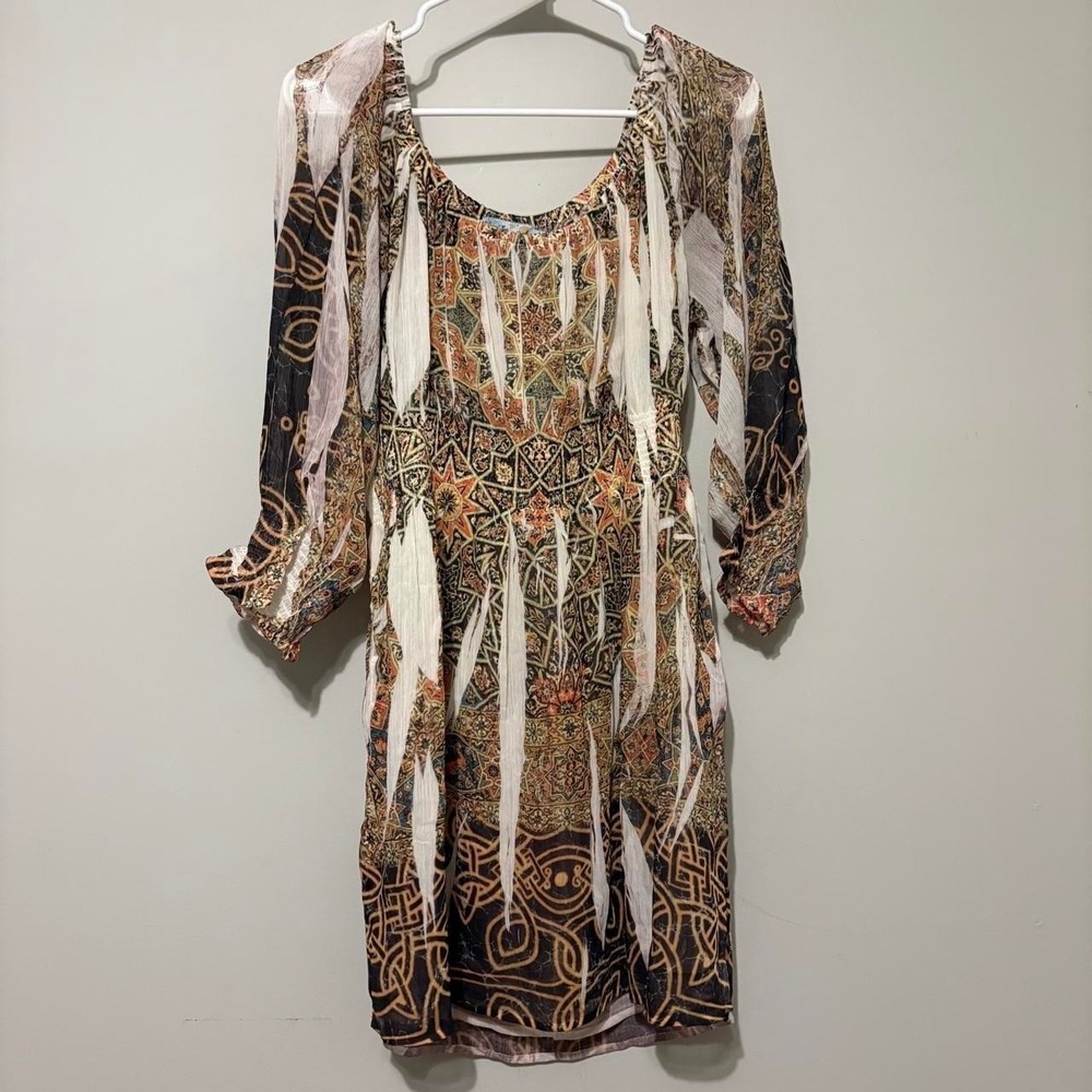 Vintage Multicolored Boho Mini Dress